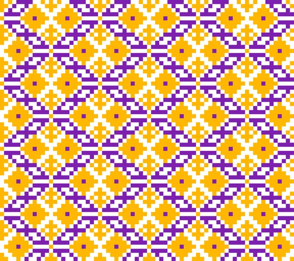 Sömlös abstrakta geometriska mönster. Traditionella ukrainska broderi. Hipster bakgrund. Pixel konst. — Stock vektor