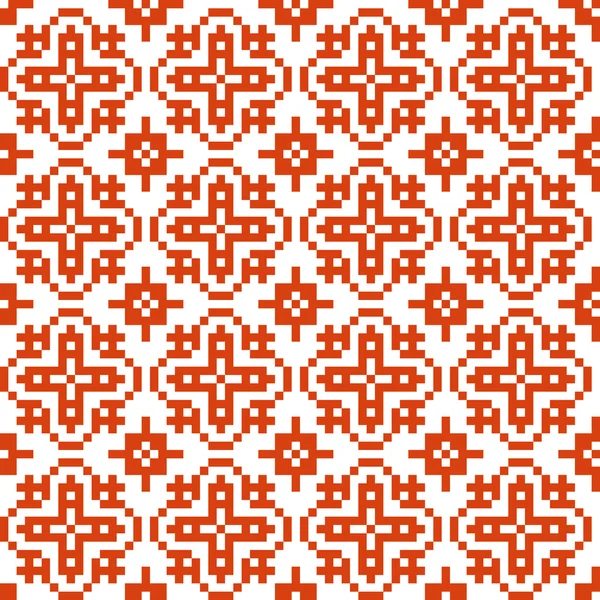 Patrón geométrico abstracto sin costuras. Bordado tradicional ucraniano. Fondo Hipster. Pixel arte . — Vector de stock