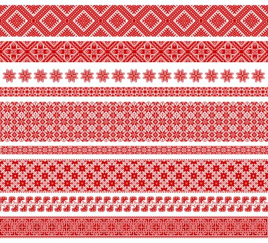 Sorunsuz geleneksel Ulusal işlemeli desen seti