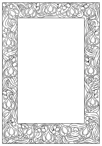 Fairy-tale flower frame. Retro, vintage, gothic style. Vintage frame with flowers , vector retro background. Flourish heraldry elements. Ornamental frame. — Stock Vector