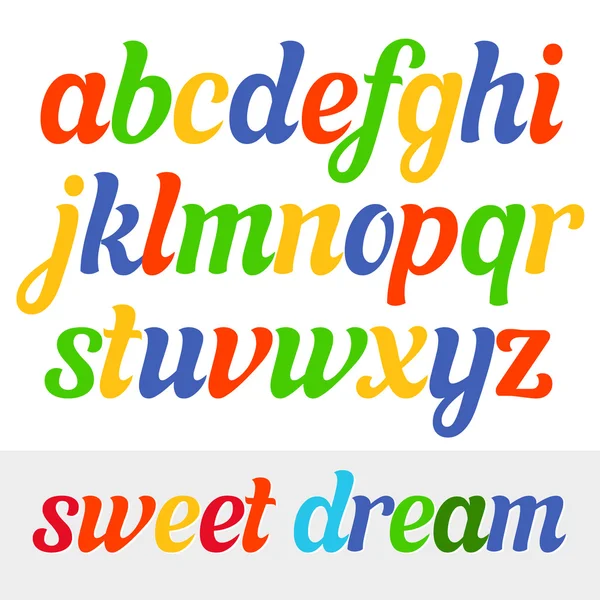 Fun vector italic fuente para niños — Vector de stock