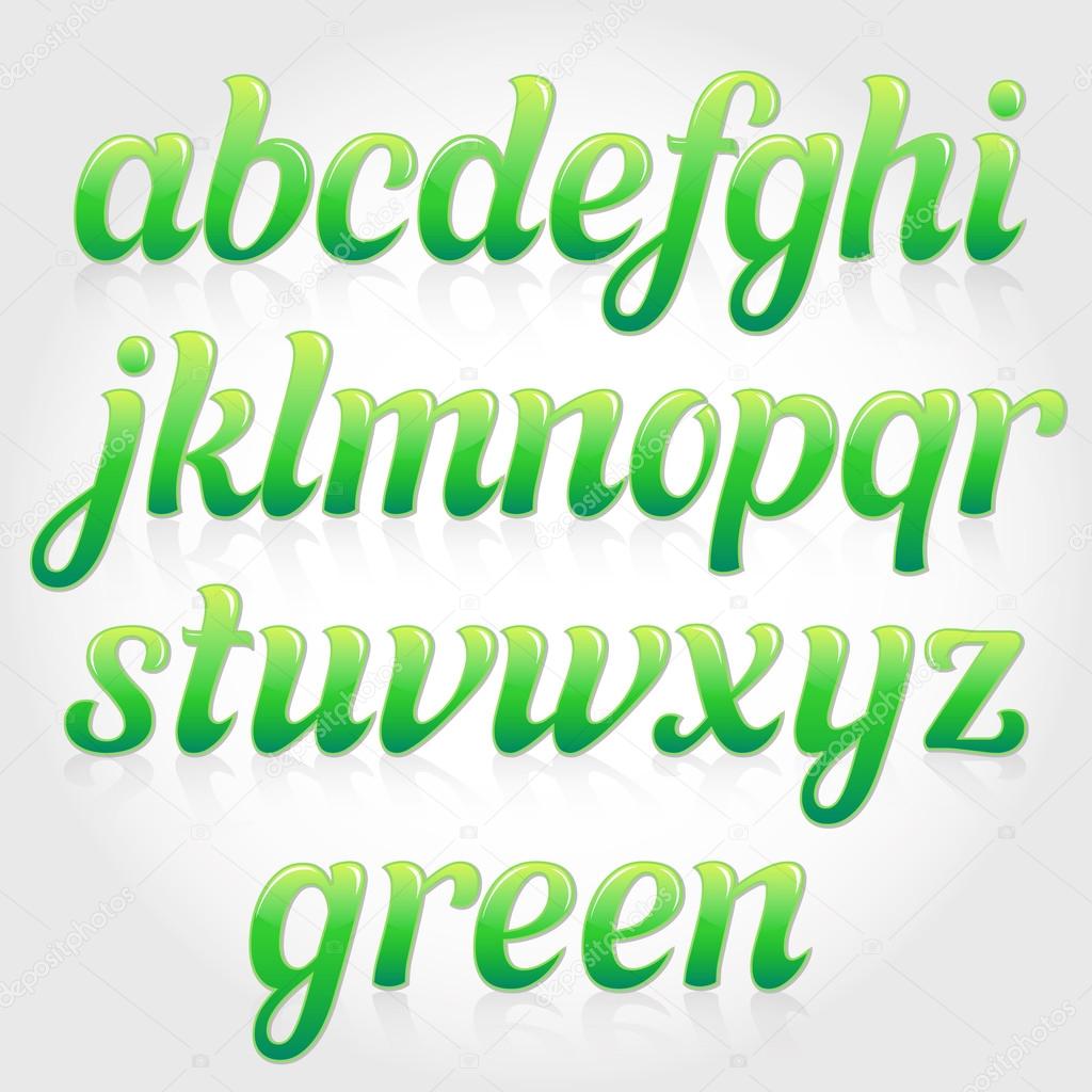Eco green italic font