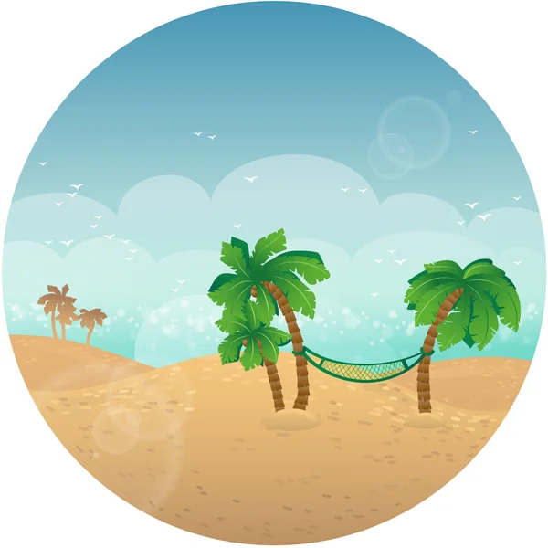 Strand mit Palmen. — Stockvektor