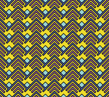 Dikişsiz soyut geometrik desen. Çağdaş şık renkli çizgi süsler. Duvar kağıdı, desen dolgularını, web sayfası arka planı, yüzey dokuları için sonsuz doku-ebilmek var olmak kullanılmış.