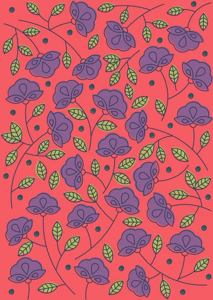 Kleurrijke achtergrond met bloemen. Hand getrokken doodle. — Stockvector