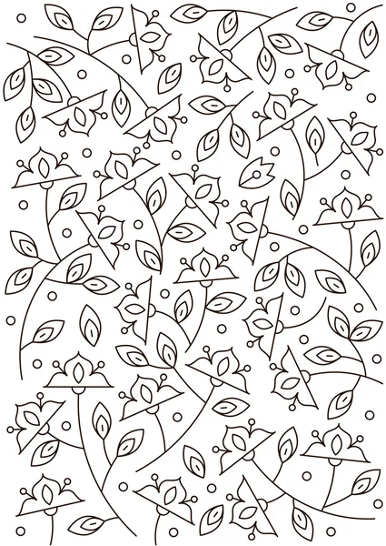 Flor de garabato. Fondo para tarjeta o textil. Ilustración en blanco y negro . — Vector de stock