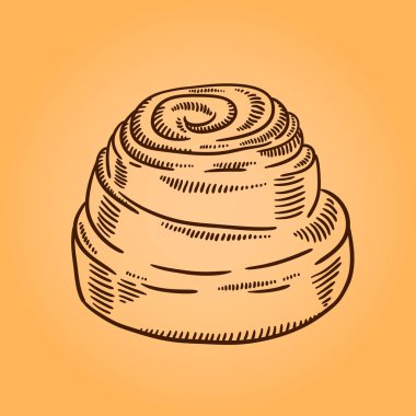 Fırıncılık illüstrasyon. Oyma retro tarzı. Elle çizilmiş doodle.