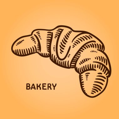 Fırıncılık illüstrasyon kümesi. Oyma retro tarzı. Elle çizilmiş doodle.