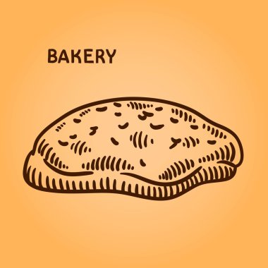 Fırıncılık illüstrasyon kümesi. Oyma retro tarzı. Elle çizilmiş doodle.