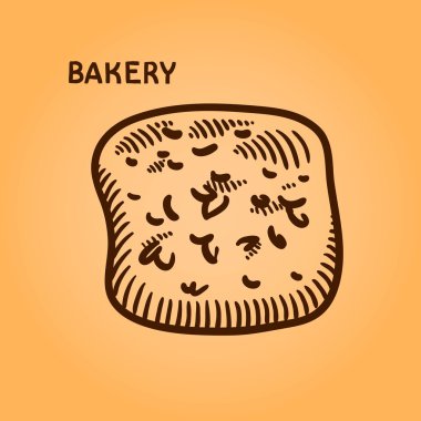 Fırıncılık illüstrasyon kümesi. Oyma retro tarzı. Elle çizilmiş doodle.