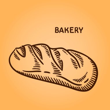 Fırıncılık illüstrasyon kümesi. Oyma retro tarzı. Elle çizilmiş doodle.
