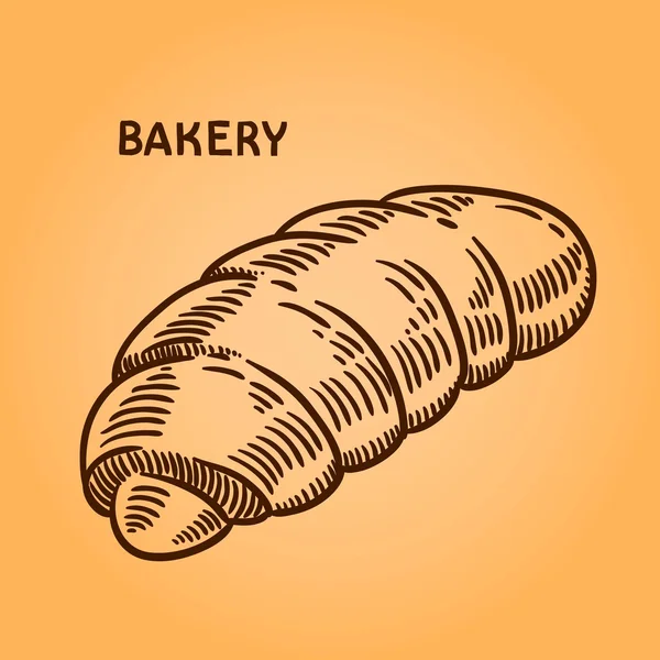Conjunto de ilustração de padaria. Gravura estilo retro. Doodle desenhado à mão . — Vetor de Stock