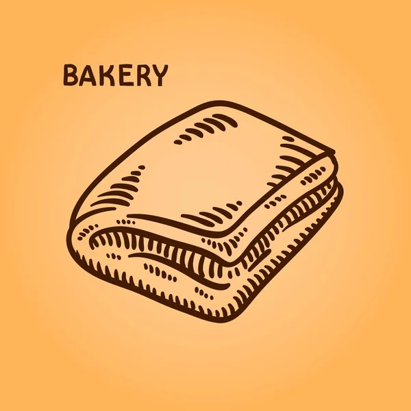 Ensemble d'illustration de boulangerie. Gravure style rétro. Doodle dessiné à la main . — Image vectorielle