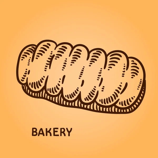 Uppsättning bageri illustration. Gravyr retrostil. Hand dras doodle. — Stock vektor