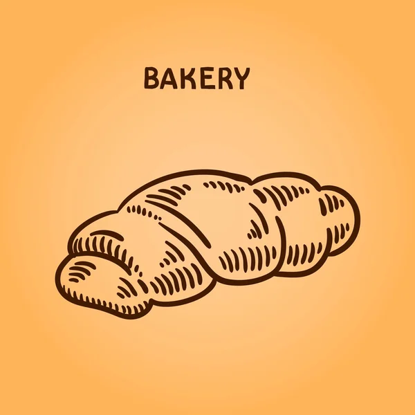 Bäckereiillustration. Gravur im Retro-Stil. Handgezeichnetes Doodle. — Stockvektor