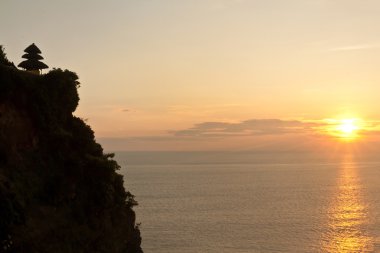 Uluwatu Tapınağı Sunset'teki (bali, Endonezya)