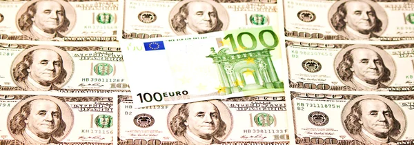 Two leading currencies - US Dollar and Euro — Stock Photo, Image