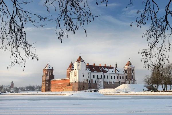 Mir Belarus Ιανουαρίου 2021 Κάστρο Μιρ Στην Περιοχή Γκρόντνο Είναι — Φωτογραφία Αρχείου