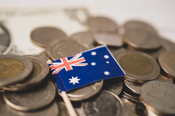 Avustralya Madeni Para Finans Muhasebe Bankacılık Kavramı Üzerine Bayrak — Stok fotoğraf