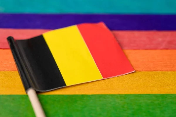 Duitsland Vlag Regenboog Achtergrond Vlag Symbool Van Lgbt Gay Trots — Stockfoto