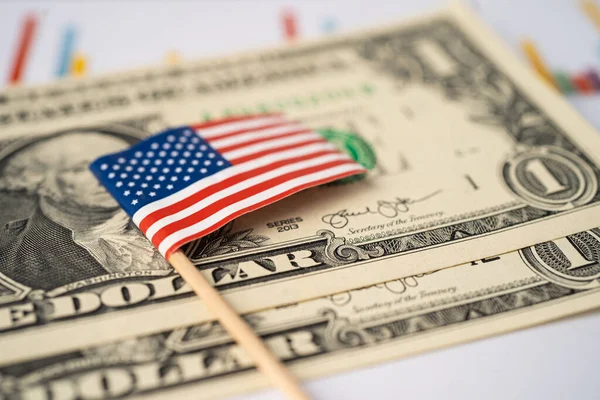米国はドル紙幣にフラグを立て ビジネスと金融の概念 — ストック写真