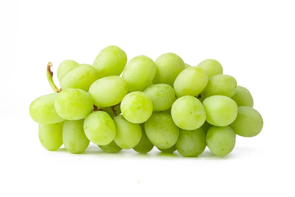 Świeże Zielone Winogrona Izolowane Białym Tle — Zdjęcie stockowe