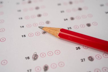 Seçim ve eğitim kavramını seçmek için kalem çizimi ile cevap sayfaları doldur