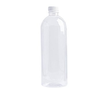 Kırpma yolu ile beyaz zemin üzerinde izole plastik su şişesi.