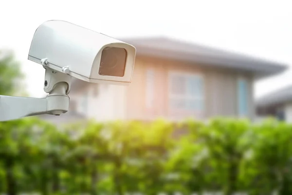 Cctv Gesloten Circuit Camera Monitoring Huis Dorp Bouw Beveiligingssysteem Concept — Stockfoto