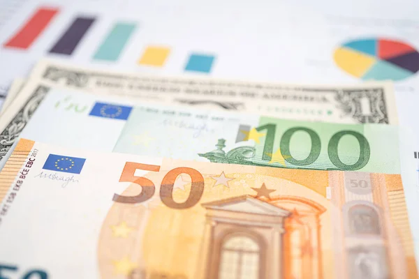 Euro Grafik Kağıdına Para Yatırıyor Finansal Kalkınma Bankacılık Hesabı Statistik — Stok fotoğraf