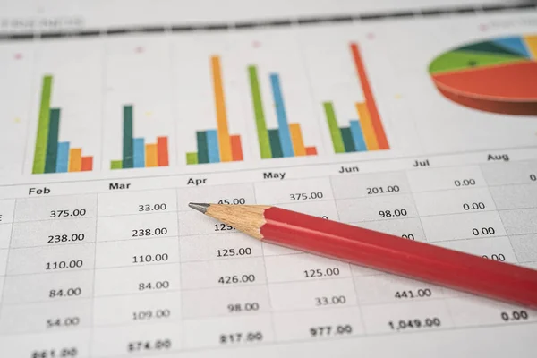 Penna Diagramblad Finansiell Utveckling Bankkonto Statistik Investeringsanalys Dataekonomi Handel Affärsidé — Stockfoto