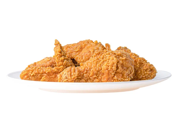 Fried Kurczaka Fast Food Białym Naczyniu Izolowane Białym Tle — Zdjęcie stockowe