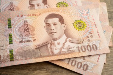 Tayland baht banknotları, iş tasarrufu finans yatırımı.