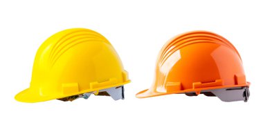 Güvenlik önce başlık, mühendislik inşaat ve mimari beyaz arka planda..