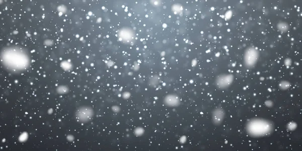 Weihnachtsschnee Fallende Schneeflocken Auf Transparentem Hintergrund Schneefall Vektorillustration — Stockvektor