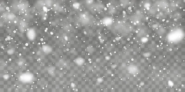 Nieve Navidad Caída Copos Nieve Sobre Fondo Transparente Nevadas Ilustración — Archivo Imágenes Vectoriales