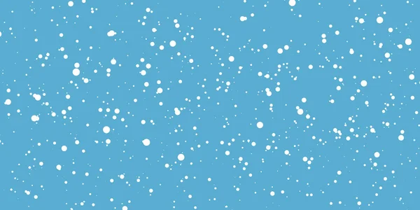 Christmas Snow Falling Snowflakes Blue Background Snowfall Vector Illustration — Stock Vector