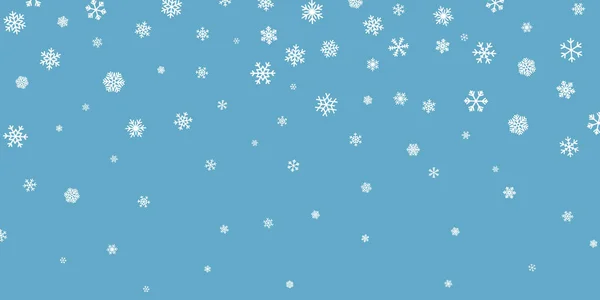 Weihnachtsschnee Fallende Schneeflocken Auf Dunkelblauem Hintergrund Schneefall Vektorillustration — Stockvektor