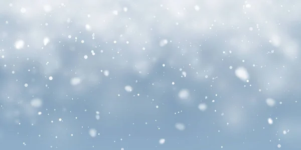 Neige Noël Flocons Neige Tombant Sur Fond Bleu Chute Neige — Image vectorielle