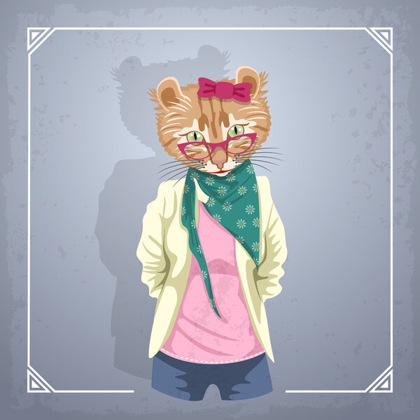 Animal hipster girl