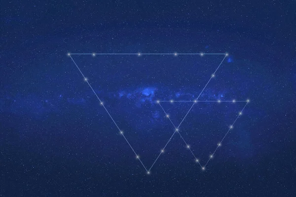 Triángulos Constelación Ficción Con Líneas Constelación Soñar Fantástico Fondo Pantalla — Foto de Stock