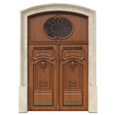 Lüks evler için klasik giriş kapıları.