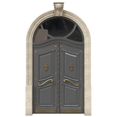 Lüks evler için klasik giriş kapıları.