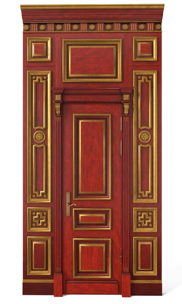 Klassische Tür Mit Holzvertäfelung Für Innenräume Von Häusern Arbeitszimmern Wohnzimmern Stockfoto