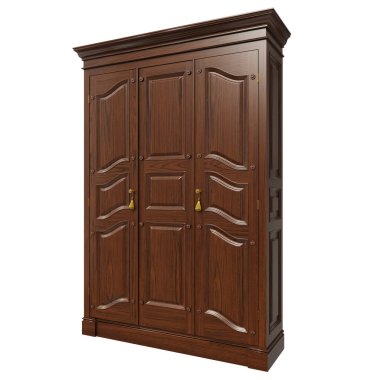 3d render classic style wooden wardrobe for classroom libraries and interiors in classic style