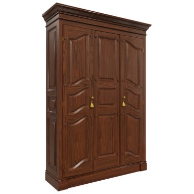 3d render classic style wooden wardrobe for classroom libraries and interiors in classic style