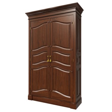 3d render classic style wooden wardrobe for classroom libraries and interiors in classic style