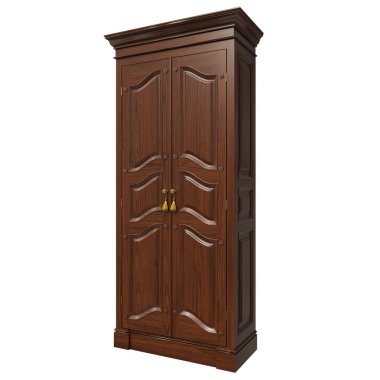 3d render classic style wooden wardrobe for classroom libraries and interiors in classic style