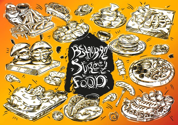ภาพเวกเตอร ภาพสเก อาหารท วาดด วยม บะหม ดเด ลประเภท โซบะ กตา — ภาพเวกเตอร์สต็อก