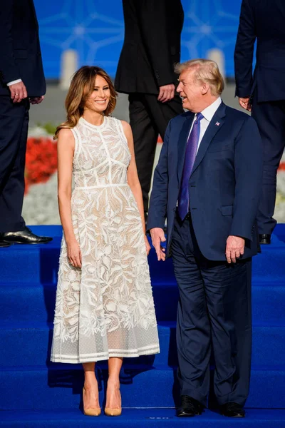 2018 Brussels Belgium Melania Trump Ibu Negara Amerika Serikat Dan — Stok Foto